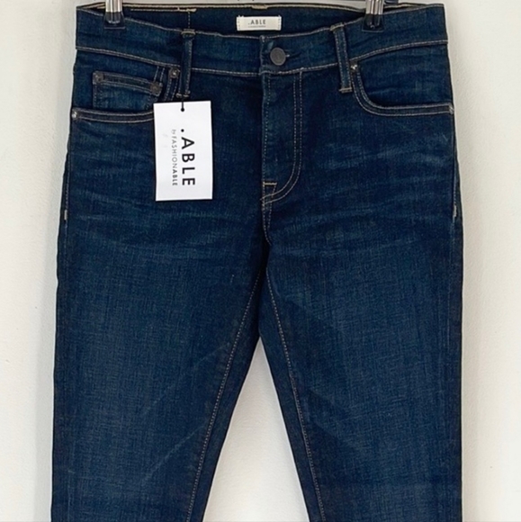 NEW ABLE The Carla Dark Wash Skinny Jeans 24 - Picture 3 of 4